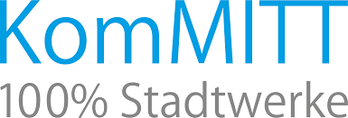 Logo: KomMITT 100 % Stadtwerke